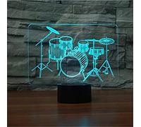 Creative 3D Drum Kit Night Light Lamp 7 Color Change LED Touch USB Table Gift Kids Toys Decor Decorations Christmas Valentines Gift Birthday Gift【7 to 15 Days to Arrive in England】