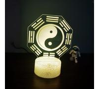 Creative 3D Neon Sign Buddha Meditation Optical Illusion LED Table Desk Lamp 7 Colors Changing Acrylic Sheet Touch Switch Decor for Bedroom Office USB Powered