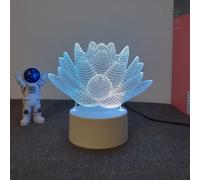 Creative 3D Neon Sign Buddha Meditation Optical Illusion LED Table Desk Lamp 7 Colors Changing Acrylic Sheet Touch Switch Decor for Bedroom Office USB Powered