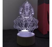 Creative 3D Neon Sign Buddha Meditation Optical Illusion LED Table Desk Lamp 7 Colors Changing Acrylic Sheet Touch Switch Decor for Bedroom Office USB Powered