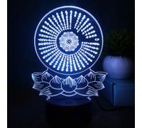 Creative 3D Neon Sign Buddha Meditation Optical Illusion LED Table Desk Lamp 7 Colors Changing Acrylic Sheet Touch Switch Decor for Bedroom Office USB Powered