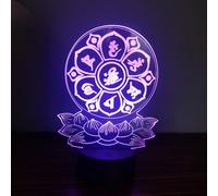 Creative 3D Neon Sign Buddha Meditation Optical Illusion LED Table Desk Lamp 7 Colors Changing Acrylic Sheet Touch Switch Decor for Bedroom Office USB Powered