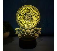 Creative 3D Neon Sign Buddha Meditation Optical Illusion LED Table Desk Lamp 7 Colors Changing Acrylic Sheet Touch Switch Decor for Bedroom Office USB Powered