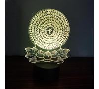 Creative 3D Neon Sign Buddha Meditation Optical Illusion LED Table Desk Lamp 7 Colors Changing Acrylic Sheet Touch Switch Decor for Bedroom Office USB Powered