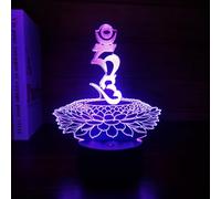 Creative 3D Neon Sign Buddha Meditation Optical Illusion LED Table Desk Lamp 7 Colors Changing Acrylic Sheet Touch Switch Decor for Bedroom Office USB Powered