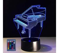 Creative 3D Piano Night Light Lamp 7/16 Color Change LED Lamp USB Powered Remote Control Decor Table Gift Kids Toys Decorations Christmas Valentines Gift Birthday Gift