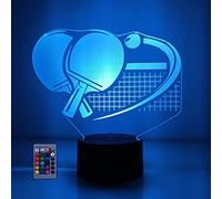 Creative 3D Pingpong Optical Illusion Night Light 7/16 Color Change USB Powered Remote Control LED Desk Table Light Lamp Christmas Valentines Gift Birthday Gift