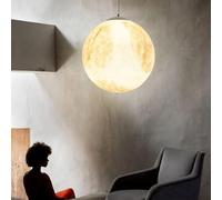 Creative 3D Print Moon Pendant Light Universe Planet Moon Pendant Lamp Height Adjustable Chandelier Modern Children's Room Attic Bedroom Living Room Pendant Light (Color : 50cm)