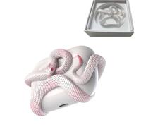 Creative 3D Snake Wireless Earphone Protective Case,Snakes Bluetooth Earbuds Case,Protecting the headphones from accidental damage and scratches for Air Pods Pro/Pro 2/Air Pods 3(Light Pink,Airpods Pr