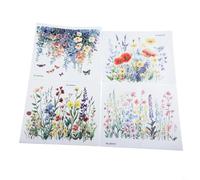 Creative 4Pcs Bathroom Toilet Stickers with Butterfly and Botanical Designs, Removable PVC Stickers Suitable for Walls, Tiles, and Mirrors