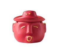 Creative Abstract Outdoor Ashtray with Lid Ceramic Ash Tray Cigarette Holder Windproof Ceramic Decoration Outdoor Cool Ashtray for Outdoor Use e