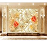 Creative Abstract Pink Floral Butterfly 3D Wallpaper Textured Silk Easy Install Living Room Sofa Bedroom Dining Room Home Decoration Wall-350cm×256cm