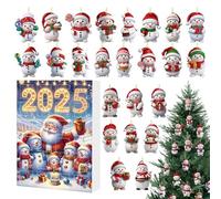Creative Acrylic 2D Calendar, Christmas Calendar - Tree Ornament Snowman Theme for Boys for Kids Men Men Girls Adults Window Table Showing the Vine