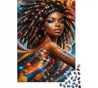 Creative Adult Puzzle Game, 1000 Pcs Mosaic Beads Portrait Jigsaw | 38x26cm Mood Calming, Puzzle Fans, Smooth Surface Finish, Birthday Gift, Cardboard