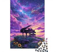 Creative Adult Puzzle Game, 1000 Pcs Piano Sky Jigsaw | 38x26cm Stress Reduction, Living Room Accent, Brain Workout, Cardboard, Birthday Gift