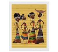 Creative African Culture 5D Diamond Art Kits for Adults Beginners Cute Diamond Painting Kit DIY Full Drill Diamond Dots Paintings Crystal Rhinestones Gem Art Crafts for Home Wall Decor Gifts 16X20