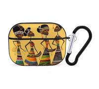 Creative African Culture AirPod Pro Case, Anti Scratch Hard PC Cover with Keychain, AirPod Pro 2nd/1st Case Accessories for Women Men, Black-Style