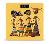 Creative African Culture Bathroom Scale for Body Weight LCD Display Digital Bathroom Scale Tempered Glass Bathroom Weight Scales Fashion Smart Scales for Home Bedroom 400 Lb