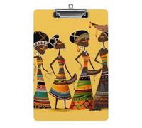 Creative African Culture Clipboard 8.5×12.5 Inch Acrylic Clip Board with Metal Clip A4 Letter Size Decorative Clipboard Cute Hanging Clipboards for Office, Teacher, Nurse, Doctor,
