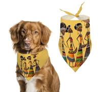 Creative African Culture Dog Bandanas for Feeding Grooming, Triangle Pet Bibs Washable Pets Scarf for Cats & Dogs