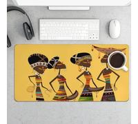 Creative African Culture Gaming Mouse Pad 12x24 Inch Desk Pad Protector Waterproof Non-Slip Rubber Base Keyboard Mat Extra Large Desktop Mat for Office Home Computer Laptop Table Accessory
