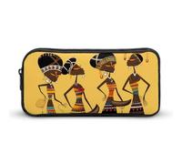 Creative African Culture Pencil Case Large Capacity, Durable Pencil Pouch Portable Small Cosmetic Bag with Metal Zipper, Simple Makeup Pouch Aesthetic Toiletry Bag for Travel Office