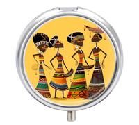 Creative African Culture Pill Box Mini Pill Case Pocket Pill Case for Men Travel Pill Box Cute Pill Organizer 3 Compartment Medicine Pill Organizer Pill Container Pill Holder