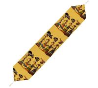 Creative African Culture Table Runner for Dining Table, Short Plush Runners Washable & Durable Tablerunner Modern Home Decor for Wedding, Kitchen, Holiday 178*33cm