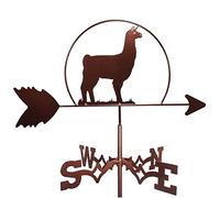 Creative Alpaca Sculptures Metal Weather Vane, Vintage Weathervane Hollow Wind Direction Indicator Measuring Tools for Outdoor Garden Roof Paddock Decor
