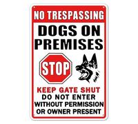 Creative Aluminum Tin Sign Beware Of Dog Sign Warning No Trespassing Dog On Premises Keep Gate Shut Signs Do Not Enter Great for Garden and Yard Wall Deco 12x8 inch