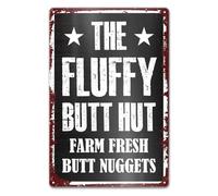 Creative Aluminum Tin Sign Chicken Coop Wall Decor Chicken Decorations Sign for Farm Home Garden The Fluffy Butt Hut Farm Fresh Butt Nuggets 12x8 inch