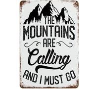 Creative Aluminum Tin Sign Decorative Garage Signs The Mountains Are Calling And I Must Go Signs For Porch Men Business Home Decor 12x8 inch