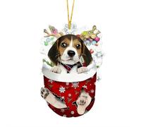 Creative and Cute Christmas Stocking Dog Pendant, Xmas Tree Ornaments and Pendants, Custom Pets in Snow Pocket Christmas Ornament, Gift for Lover Dog