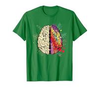 Creative and Logical Human Brain Anatomy T-Shirt, Men, Kelly Green, XX-Large