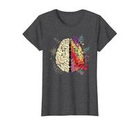 Creative and Logical Human Brain Anatomy T-Shirt, Women, Dark Heather Grey, XX-Large