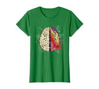 Creative and Logical Human Brain Anatomy T-Shirt, Women, Kelly Green, X-Small