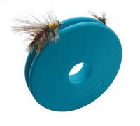 Creative Angler Fly Wheel Rig Keeper, 3 Pack Foam Discs for Double Triple Fly Rigs, Stores Nymphs Dry Droppers, Tippet Spool Size, Quick Change, Aqua Blue Green Red White Yellow Colors (Light Blue)