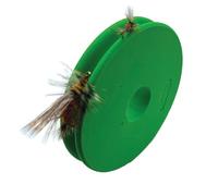 Creative Angler Fly Wheel Rig Keeper, 3 Pack Foam Discs for Double Triple Fly Rigs, Stores Nymphs Dry Droppers, Tippet Spool Size, Quick Change, Aqua Blue Green Red White Yellow Colors (Green)