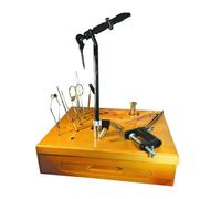 Creative Angler Wooden Fly Tying Station with Super AA Vise, Fly Fishing Tool Organizer Caddy, Materials Tray Holder for Tying Flies