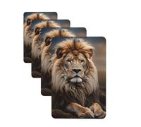 Creative Animals Lion Car Air Fresheners Cards Set of 4 Pieces,Long-Lasting Car Aromatherapy Tablets Hanging Scented Cards for Wardrobe Bathroom Rearview Mirror Hanging Ornament