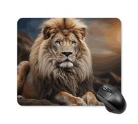 Creative Animals Lion Mouse Pad Square Laptop Mouse Mat Cute Computer Mousepad Keyboard Pad Non-Slip Desk Pads for Gaming Office Work Home 25 * 30cm