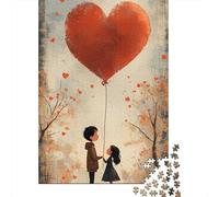 Creative Art Happy Lovers Paper 1000 Pieces Jigsaw Puzzle for Adults Rectangular Puzzle Brain Exercise Challenge Game 1000pcs (38x26cm)