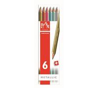 Creative Art Materials Caran D'Ache Fancolor Metallic Water Soluble Pencils, Multi-Colour