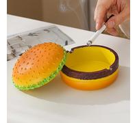 Creative Ashtray,Cute Burger StylingAshtray,Tabletop Portable Modern Ashtrays for Home office Fashion Decoration Handmade Gift,Great Gift for Men Women(Yellow ）