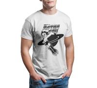 Creative Astro Boy DMN T-Shirt Men Round Collar Pure Cotton T Shirts Astroboy Mighty Atom Short Sleeve White