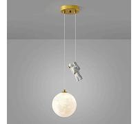 Creative Astronaut Pendant Light, Spherical Acrylic Hanging Lamp, Planet Suspension Lamps for Children's Room, Bedside Chandelier, G9 Lighting Fixtures, Modern Minimalist Drop Lights
