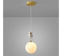 Creative Astronaut Pendant Light, Spherical Acrylic Hanging Lamp, Planet Suspension Lamps for Children's Room, Bedside Chandelier, G9 Lighting Fixtures, Modern Minimalist Drop Lights