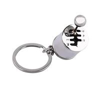 Creative Auto Gear Shifter Keyring, Metal Keychain Gadgets Mini Keychain Toy Keychain Polished Metal Six Speed Manual Transmission Gear Shift Gear Shifter Keychain(Silver)