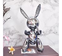Creative Balloon Bunny Figurines,Funny Kids Birthday Kids For Home Decor Ornaments,Jeff Koons Rabbit Statues,Resin Animal Art Sculptures-A 35x17x11cm(14x7x4inch)