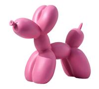 Creative Balloon Dog - Colorful Dog Statue, Resin Animal Sculptures, Bright Color Abstract Home Decor for Home, Office(Rose red)